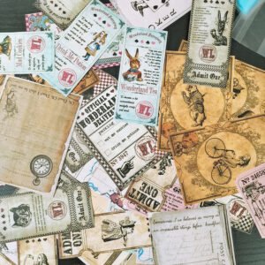 alice in wonderland vintage sticker pack b4