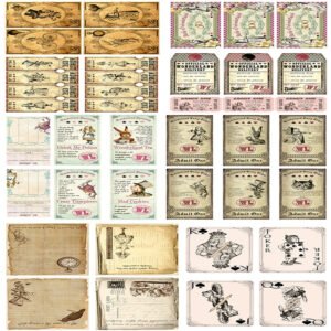 alice in wonderland vintage sticker pack c