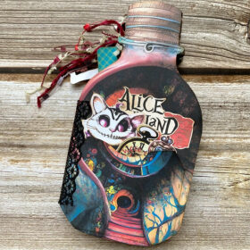 Alice's Wonderland Handmade Bottle-shaped Junk Journal Folio Kit