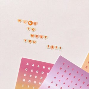 alphabet and number gradient stickers c