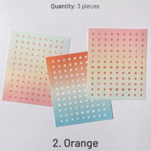 alphabet and number gradient stickers sku 2