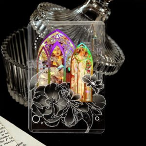 alphonse mucha art window shaped pet stickers b