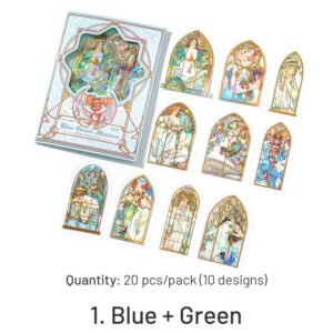 alphonse mucha art window shaped pet stickers sku 1