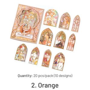 alphonse mucha art window shaped pet stickers sku 2