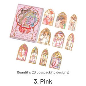 alphonse mucha art window shaped pet stickers sku 3