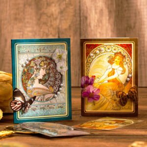 Alphonse Mucha Vintage Women Hot Stamping Clear Transparent Stickers