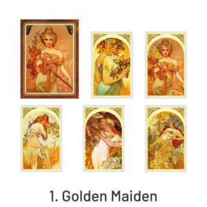 alphonse mucha vintage women hot stamping pet stickers sku 1