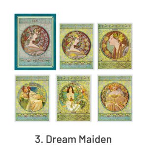 alphonse mucha vintage women hot stamping pet stickers sku 3