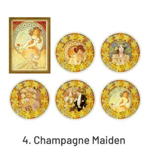 alphonse mucha vintage women hot stamping pet stickers sku 4