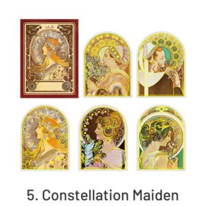 alphonse mucha vintage women hot stamping pet stickers sku 5