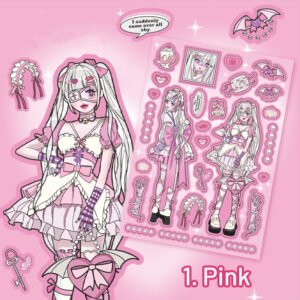 angel girl diy self adhesive decorative sticker sku 1