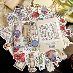 animal and plant vintage art journal stickers 2