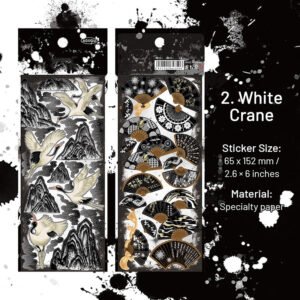 antique chinese style stickers phoenix cherry blossoms goldfish sku 2