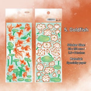 antique chinese style stickers phoenix cherry blossoms goldfish sku 5