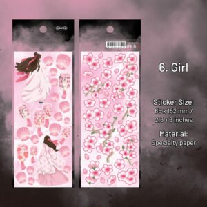 antique chinese style stickers phoenix cherry blossoms goldfish sku 6