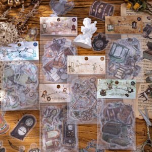 Antique Clock Furniture Retro Objects Clear Transparent Stickers