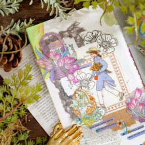antique items and blooms bronzing pet sticker b3