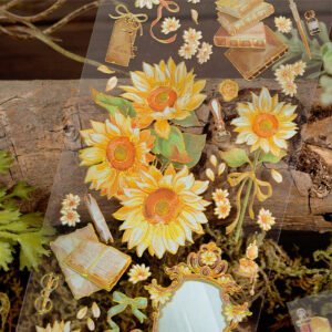antique items and blooms bronzing pet sticker c