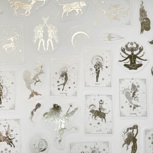 artistic constellation girl cold stamping washi sticker b