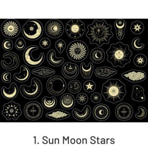 artistic constellation girl cold stamping washi sticker sku 1