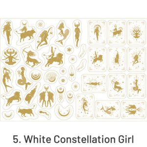 artistic constellation girl cold stamping washi sticker sku 5
