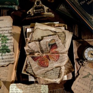 Attic Library Series Vintage Trace Book Page Decorative Paper