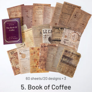 attic library series vintage trace book page decorative paper sku 5