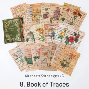attic library series vintage trace book page decorative paper sku 8