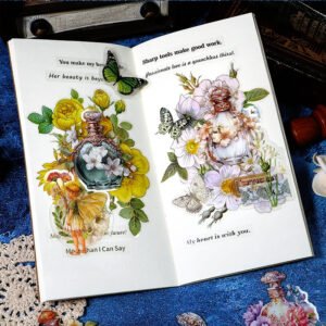 baroque bottle and flower pet stickers b