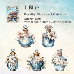 baroque bottle and flower pet stickers sku 1