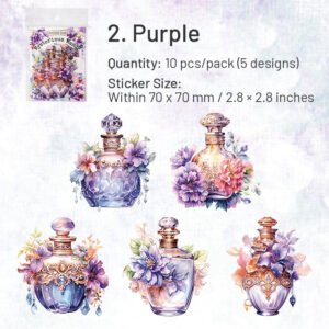 baroque bottle and flower pet stickers sku 2