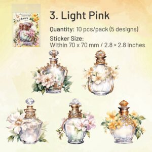 baroque bottle and flower pet stickers sku 3