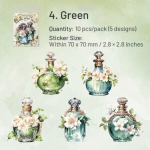 baroque bottle and flower pet stickers sku 4