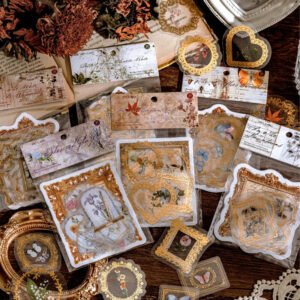Baroque Frame Hot Stamping Sticker - Lace, Rose, Butterfly, Rosebush, Bottled, Plant
