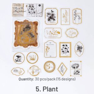 baroque frame hot stamping sticker lace rose butterfly rosebush bottled plant sku 5