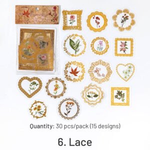 baroque frame hot stamping sticker lace rose butterfly rosebush bottled plant sku 6