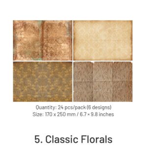 baroque style large floral background paper sku 5