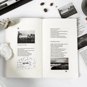 basic black white word text glossy pet long strip sticker b2