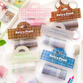 Basic Plaid Washi Decorative Tape (6 Rolls)