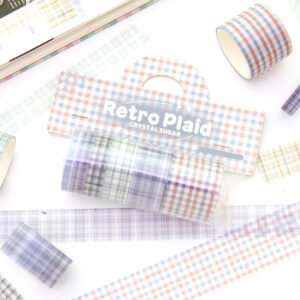 basic plaid washi decorative tape 6 rolls b1
