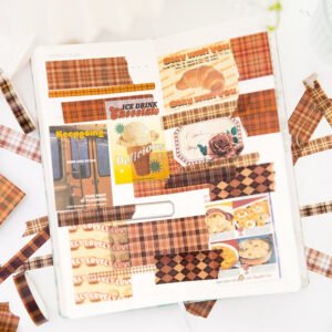 basic plaid washi decorative tape 6 rolls b3