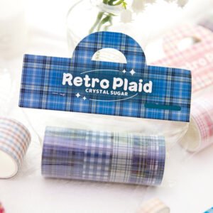 basic plaid washi decorative tape 6 rolls b4