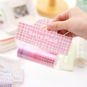 basic plaid washi decorative tape 6 rolls b7