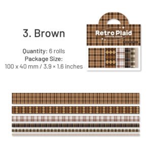 basic plaid washi decorative tape 6 rolls sku 3