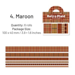 basic plaid washi decorative tape 6 rolls sku 4