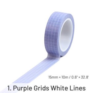 basic solid color grid washi tape sku 1
