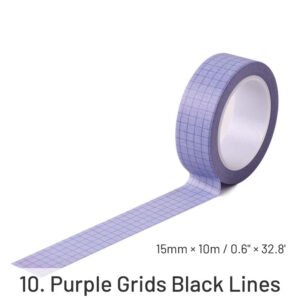 basic solid color grid washi tape sku 10