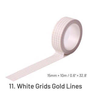 basic solid color grid washi tape sku 11