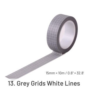 basic solid color grid washi tape sku 13