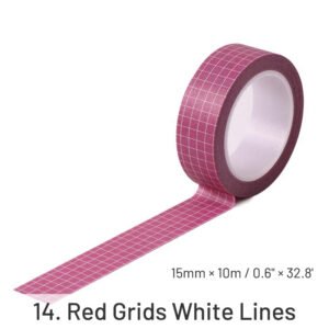 basic solid color grid washi tape sku 14